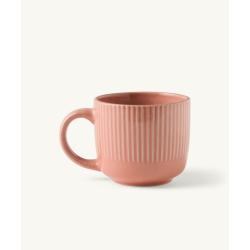 Tasse en grès rose - Striée et unique