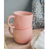 Tasse en grès rose - Striée et unique